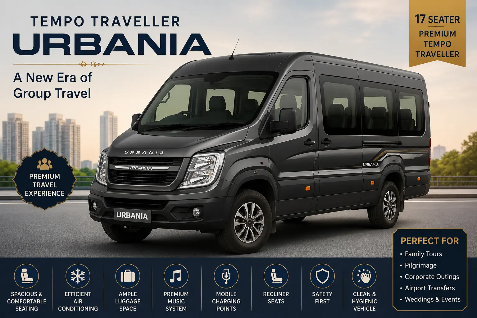 17 Seater Tempo Traveller