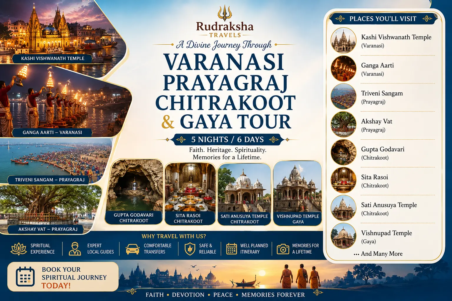 Varanasi - Prayagraj - Chitrakoot - Gaya Tour